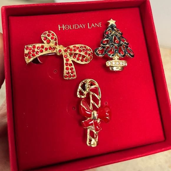 Macy's Holiday Pin Christmas Scatter Brooch Trio of vintage brooches Women’s - Picture 1 of 6
